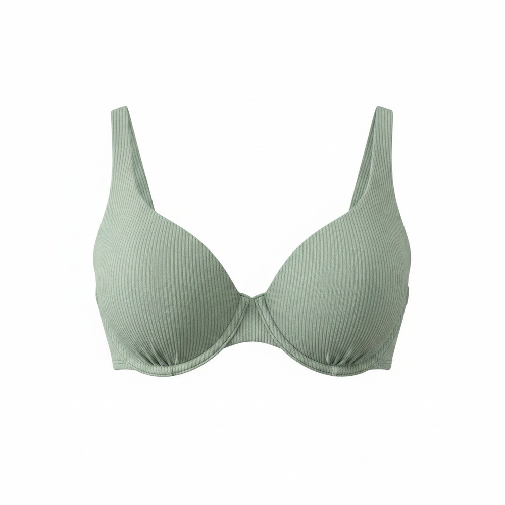 Hollister Curvy Large Sage‎ Green Underwire Bikini Top Adjustable Straps NWT